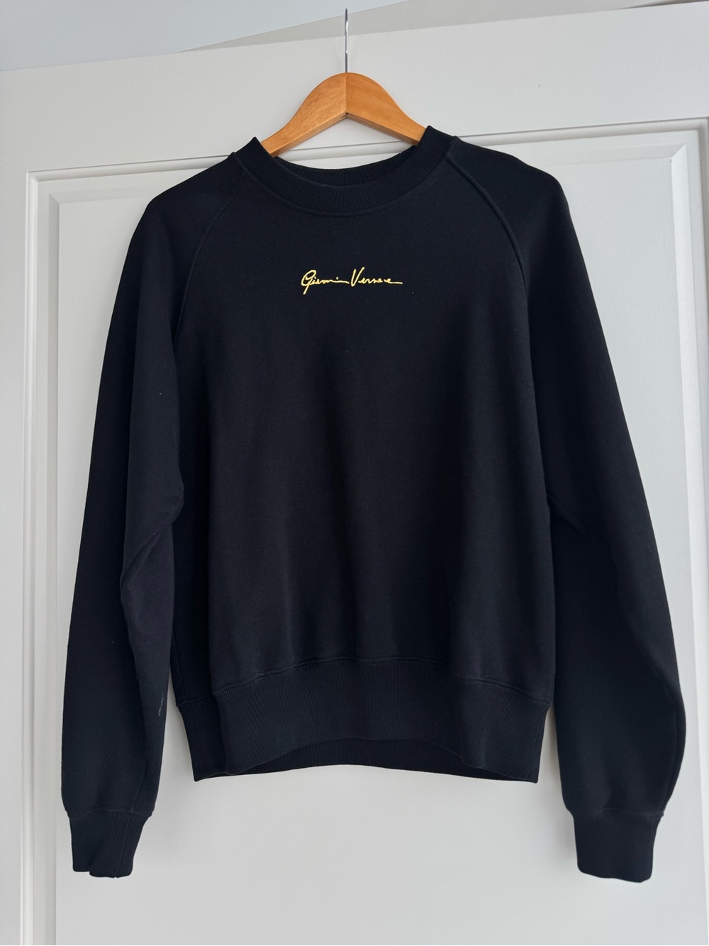 Versace Black Crewneck Sweatshirt with Gold Script